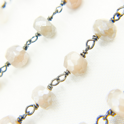 Coated Siloni Moonstone Oxidized Wire Chain.