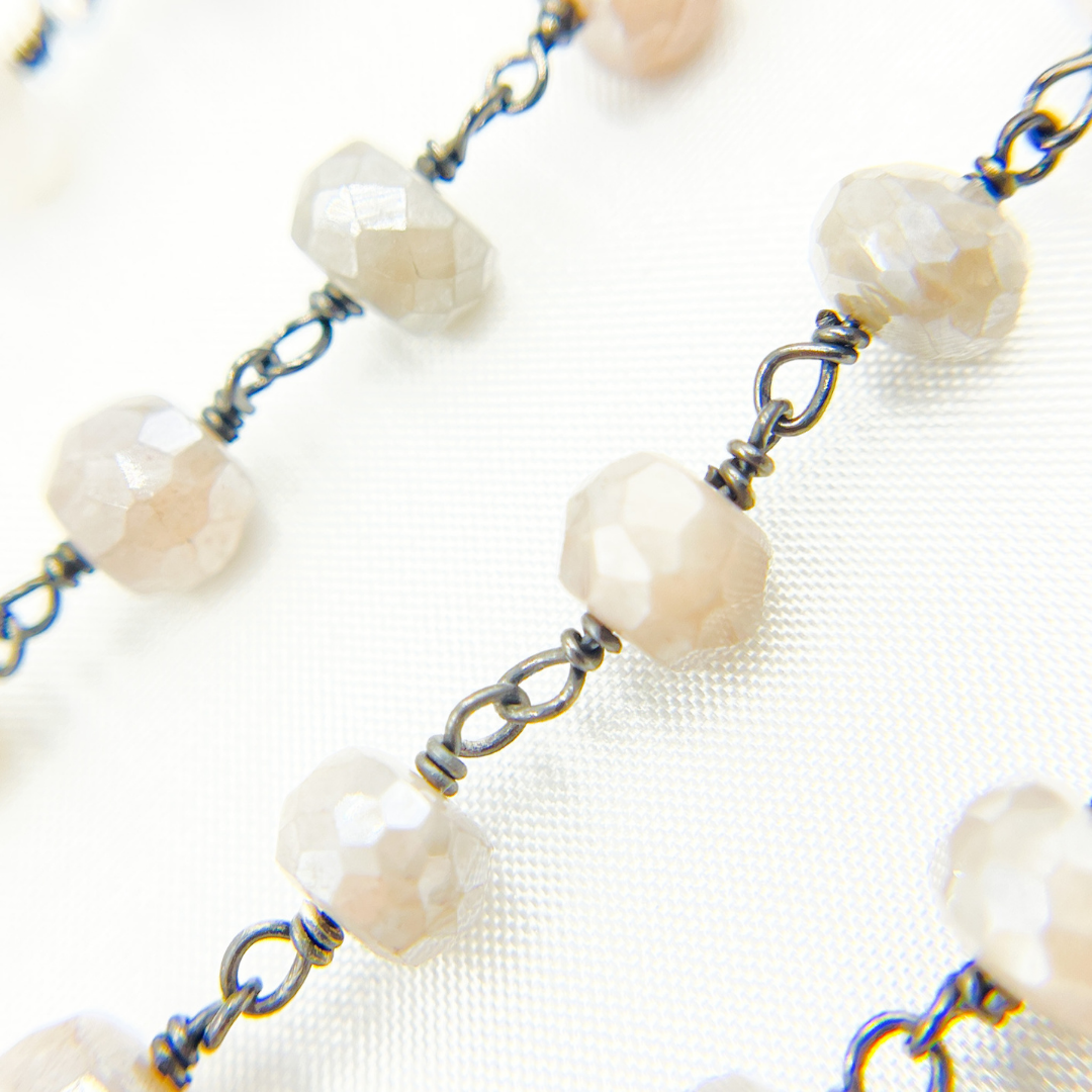 Coated Siloni Moonstone Oxidized Wire Chain. CMS83