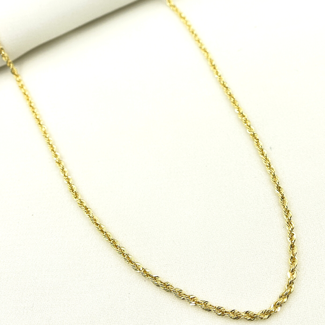 040CRDLG. 14K Solid Yellow Gold Rope Chain