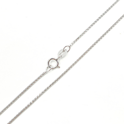 14K Solid White Gold Wheat Chain