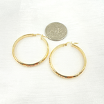 Load image into Gallery viewer, 14K Solid Gold Hollow Diamond Cut Hoop