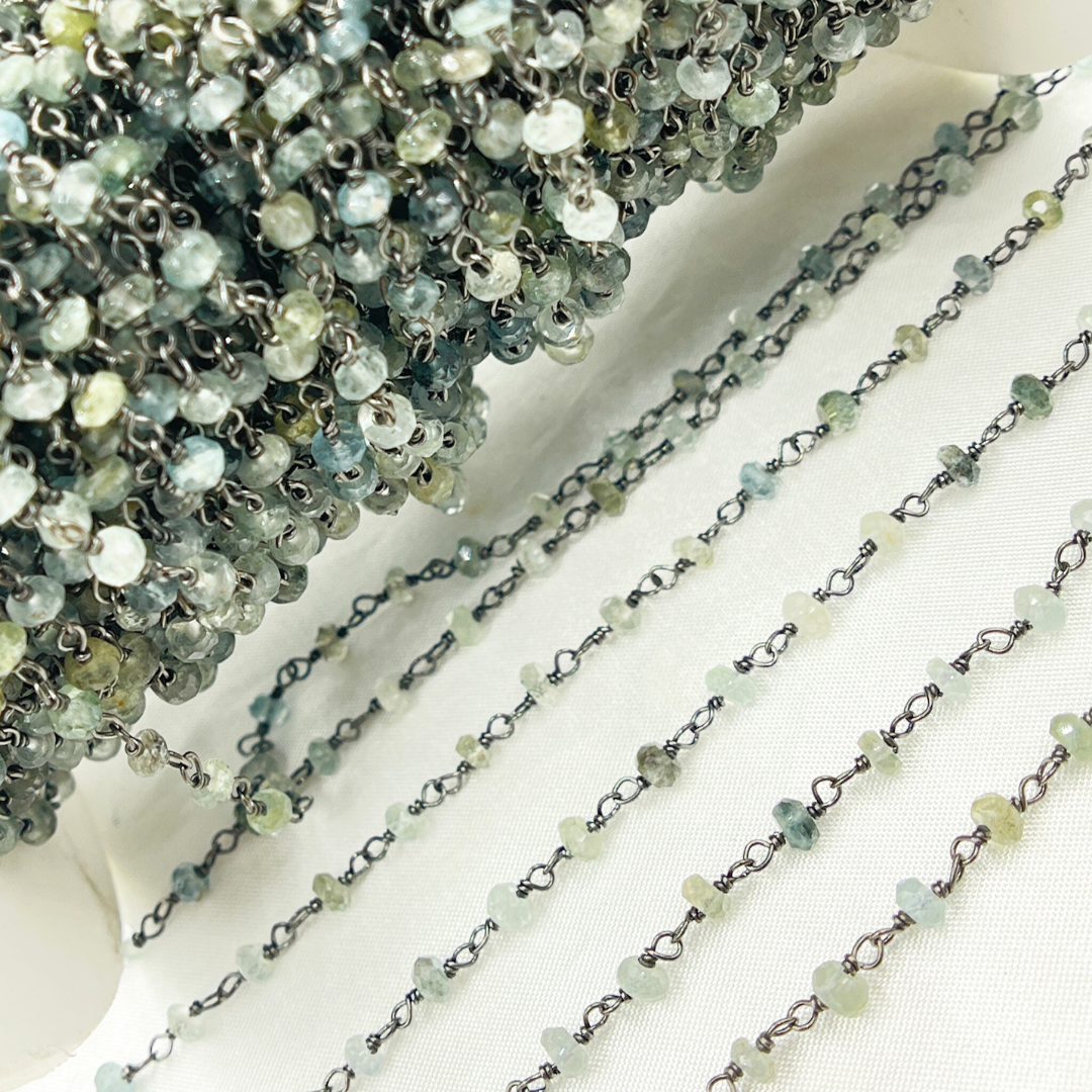 Moss Aquamarine Oxidized Wire Chain