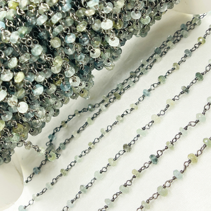 Moss Aquamarine Oxidized Wire Chain