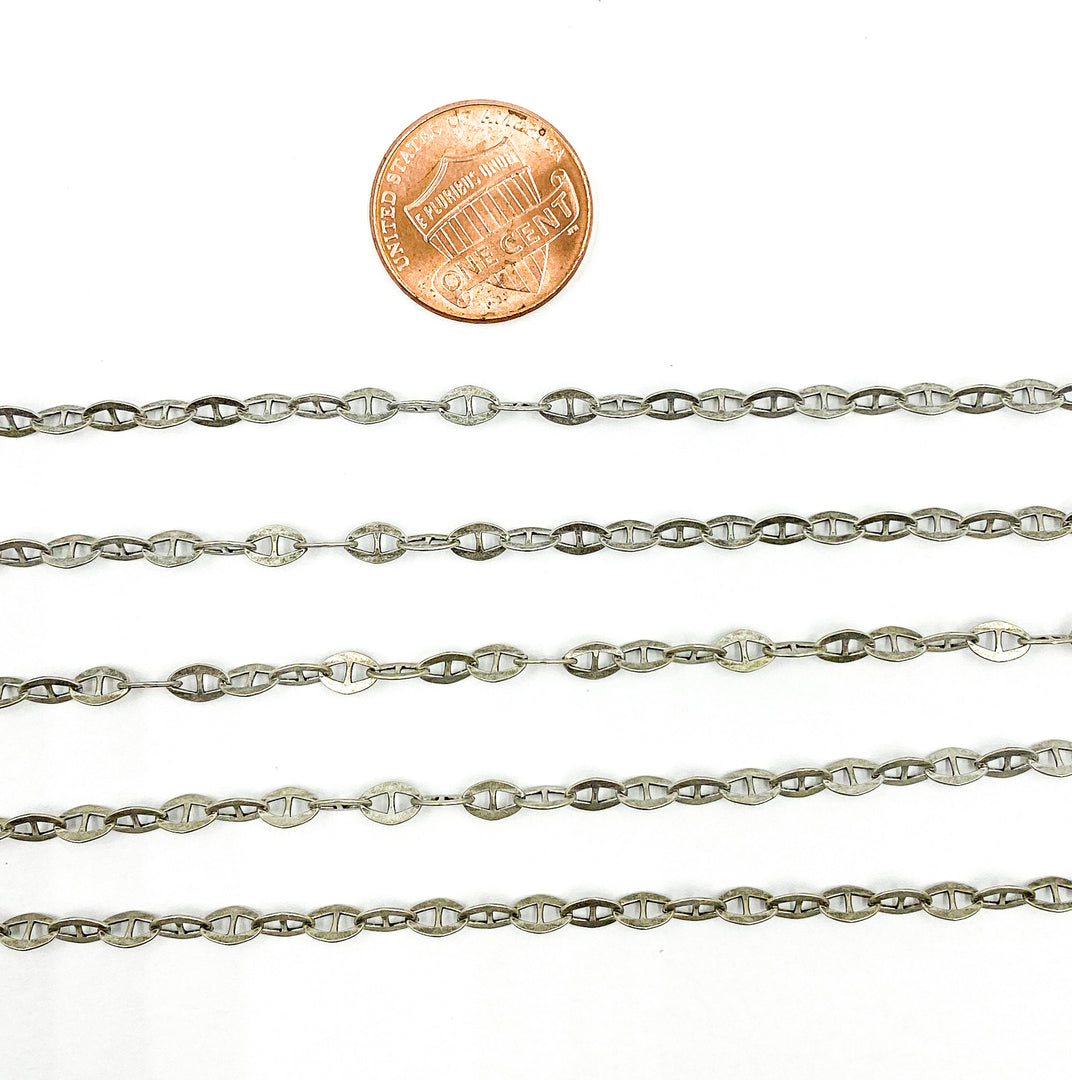 Oxidized 925 Sterling Silver Marina Chain. Z51OX