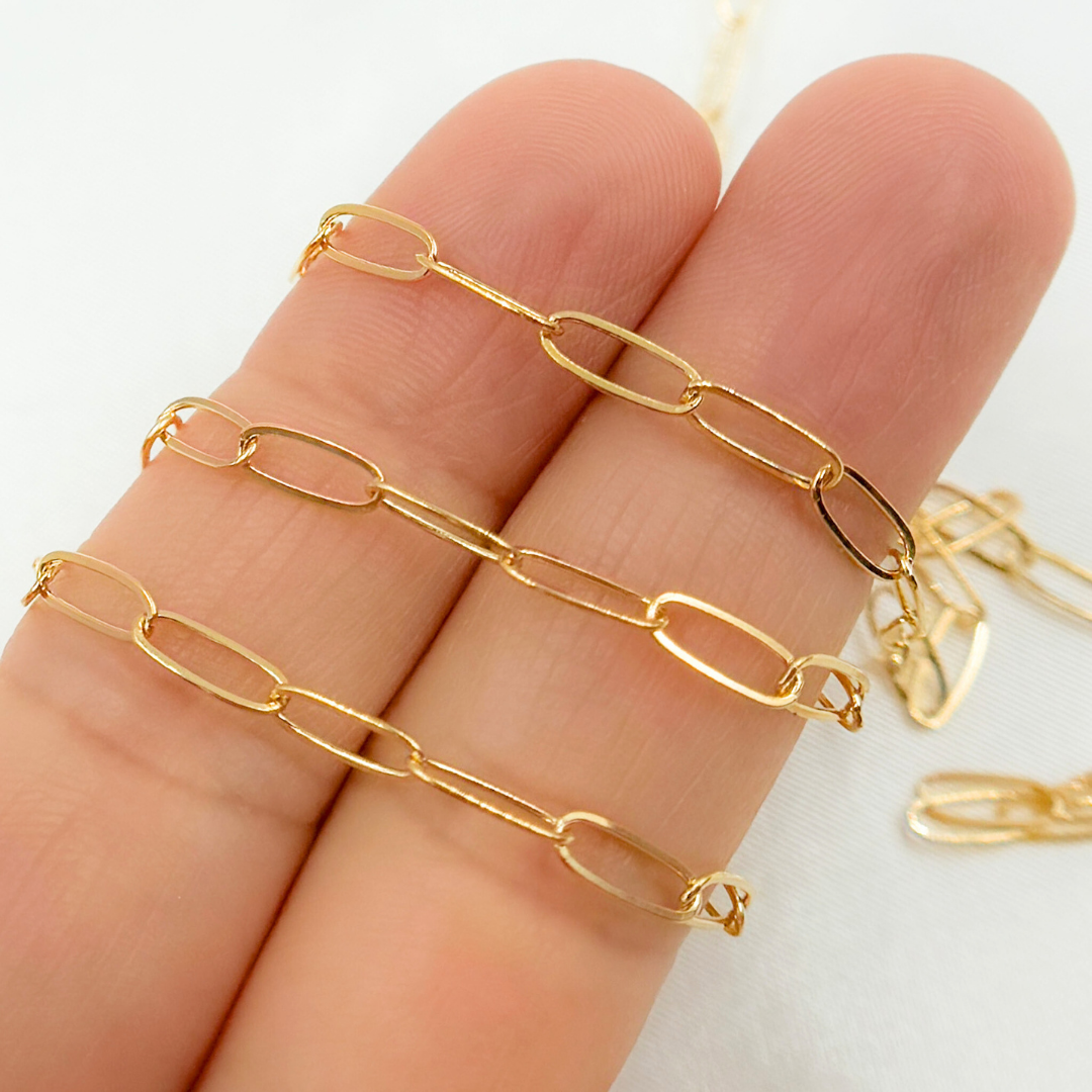 14k Gold Filled Flat Paperclip Chain. 2104FGF