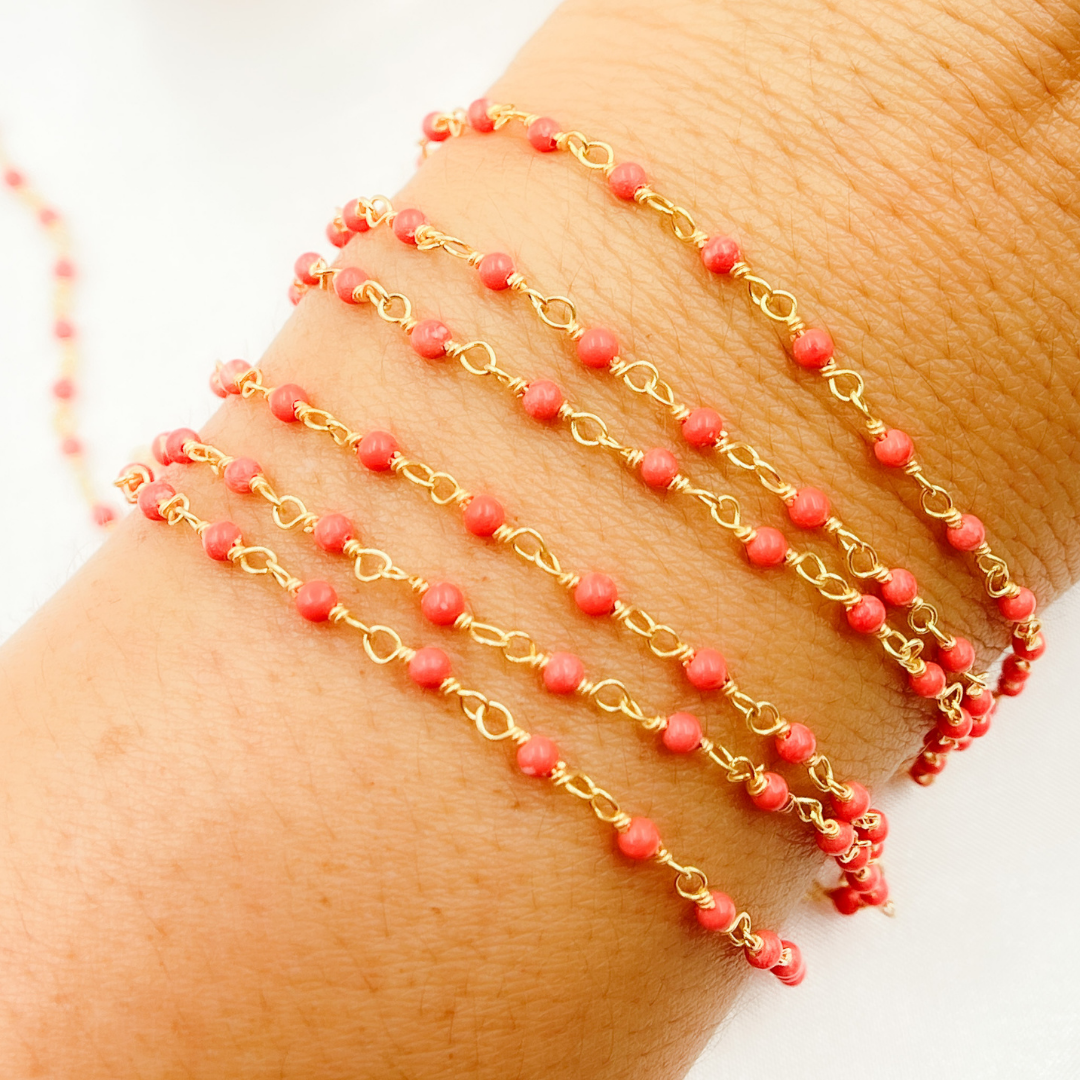 Coral Gold Plated Wire Chain.