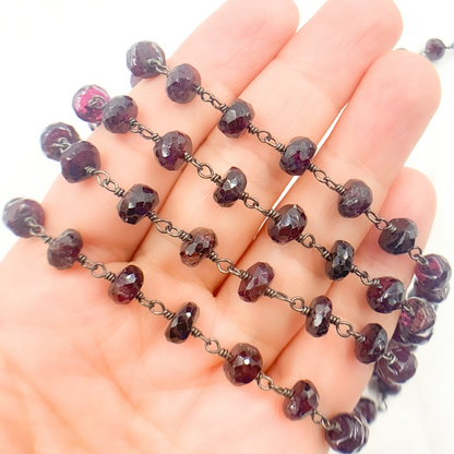Garnet Oxidized Wire Chain