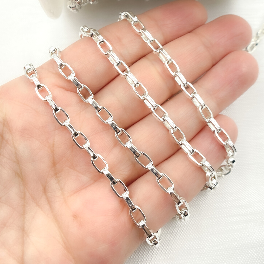 925 Sterling Silver Flat Oval Link Chain. 642506SS