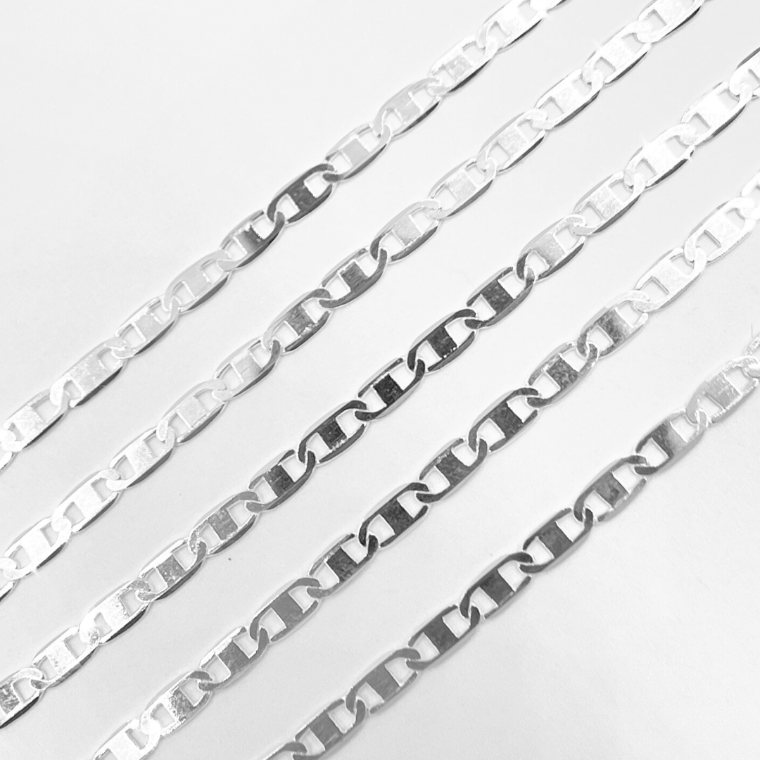 925 Sterling Silver Flat Marina Chain. Z83SS