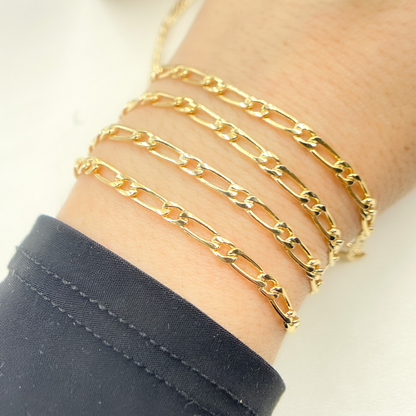 14K Gold Filled Flat Oval & Round Link Curb Chain. 