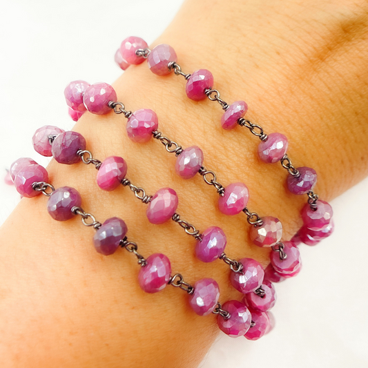 Coated Red Quartz Oxidized Wire Chain