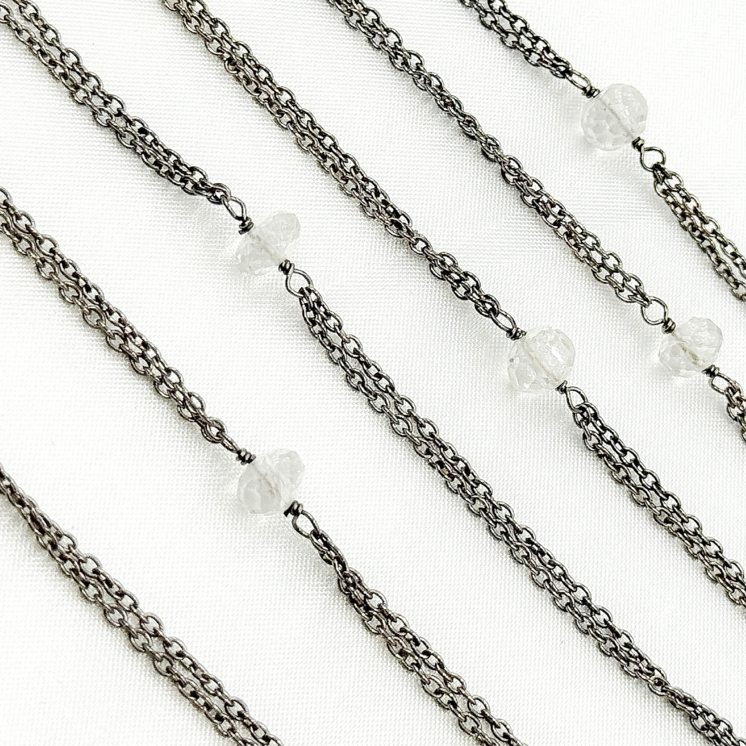 Crystal Double Oxidized Connected Wire Chain.