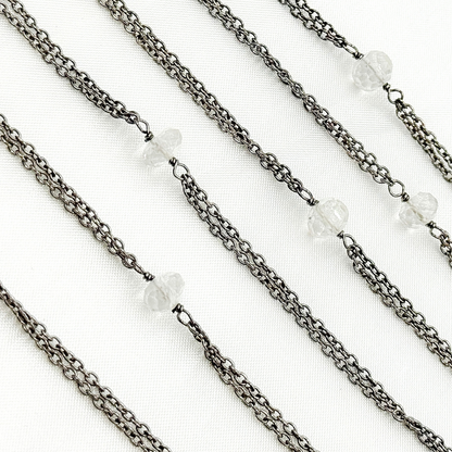 Crystal Double Oxidized Connected Wire Chain.