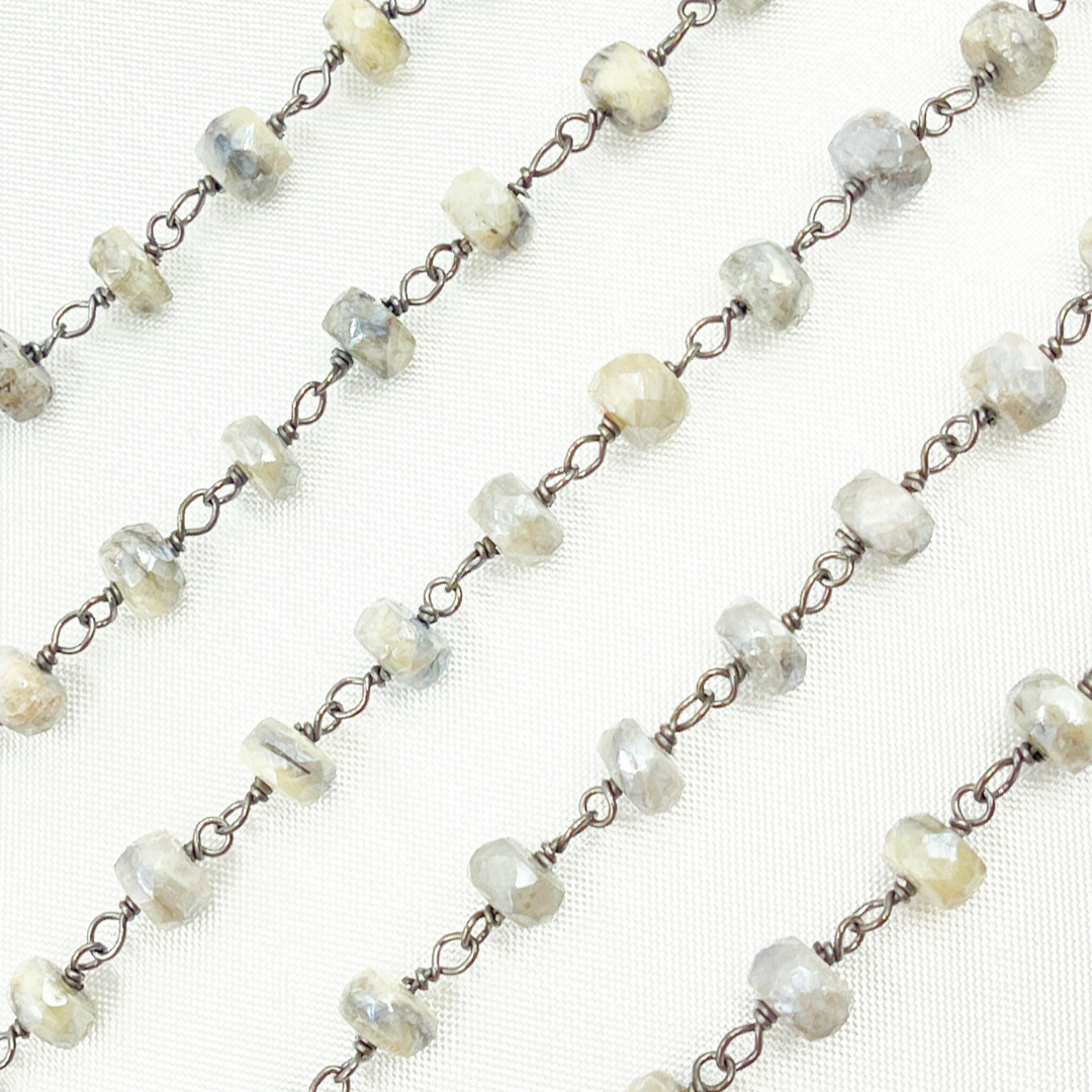 White Silverite Oxidized Wire Chain
