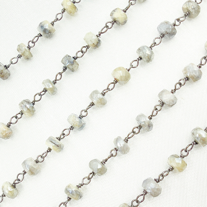 White Silverite Oxidized Wire Chain