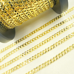 Load image into Gallery viewer, 14K Solid Yellow Gold Flat Curb Chain by Foot. 100R13FG1T2A9L001byFt
