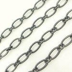 Load image into Gallery viewer, V82BRM. Black Rhodium Mat Sterling Silver Smooth Oval Link Chain
