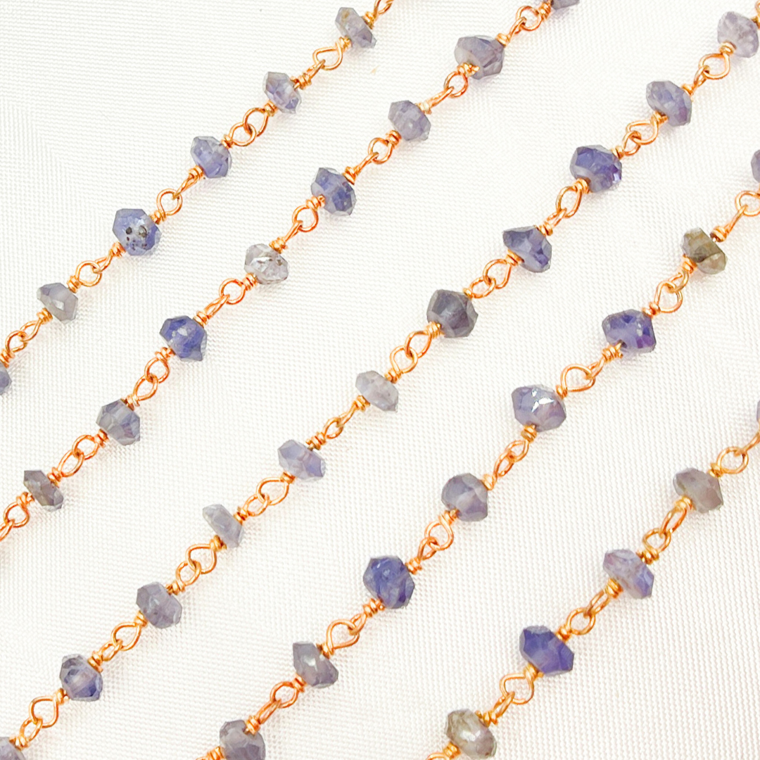 Iolite Rose Gold Plated Wire Chain. IOL4