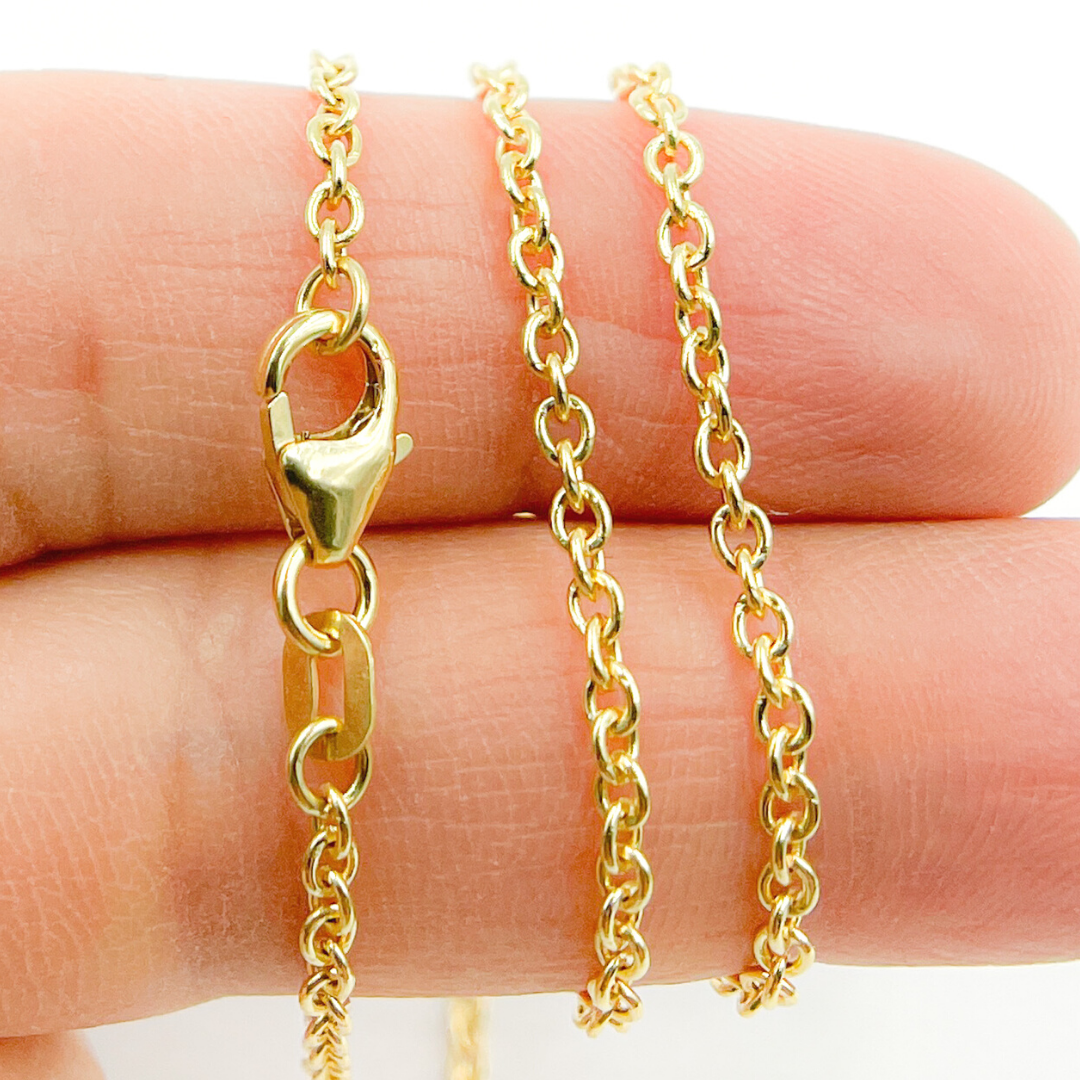 050KF. 14K Solid Gold Cable Chain