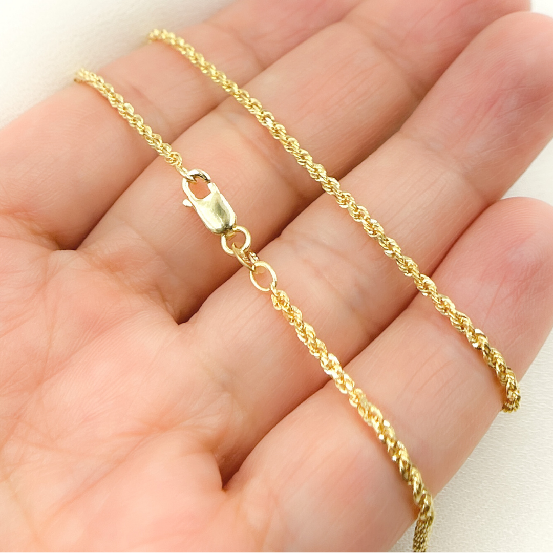 030CRDP0L8L. 14K Solid Yellow Gold Rope Chain