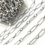 Load image into Gallery viewer, Oxidized 925 Sterling Silver Diamond Cut Paperclip Chain. V166OX
