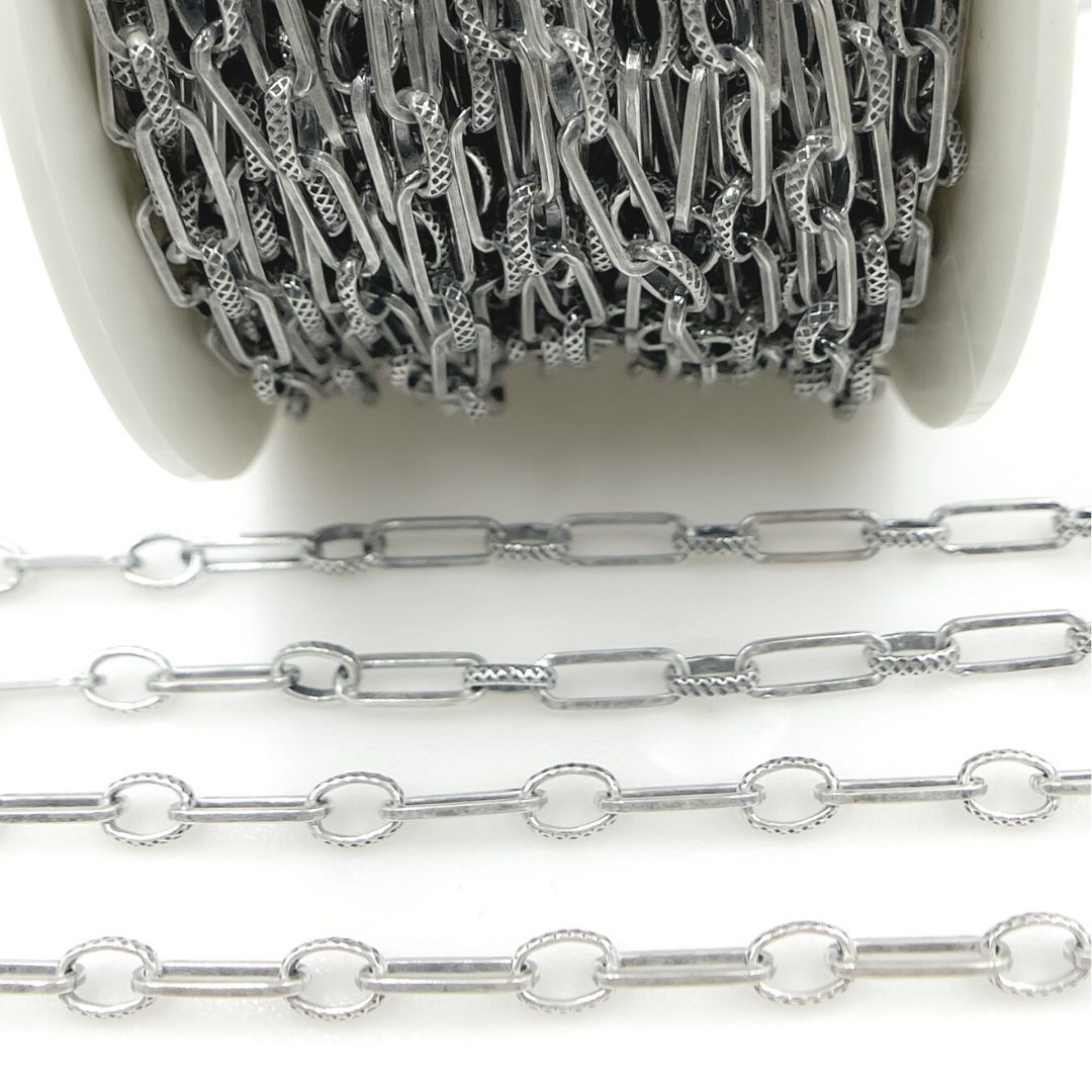 Oxidized Sterling Silver Paperclip Chain