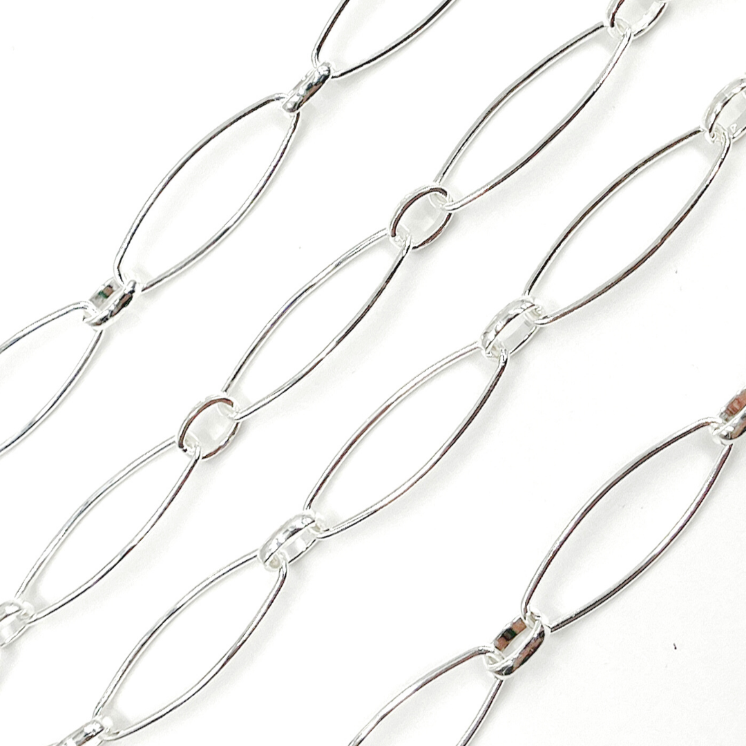 Black Rhodium Matt Sterling Silver Paperclip Chain