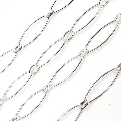 Black Rhodium Matt Sterling Silver Paperclip Chain
