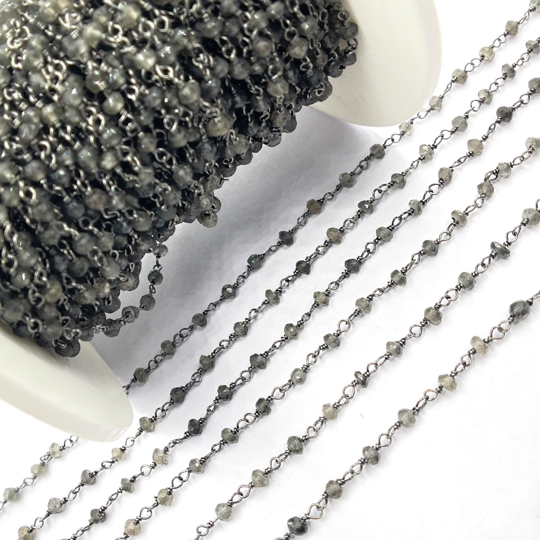 Black Moonstone Wire Chain