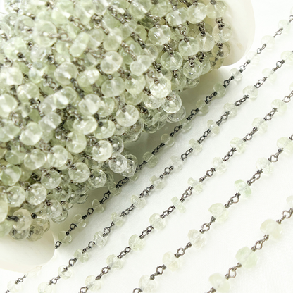 Green Amethyst Oxidized Wire Chain