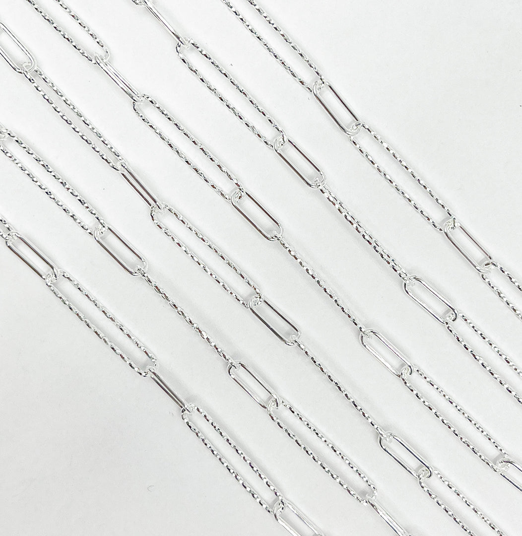 925 Sterling Silver Paperclip Chain. V3SS