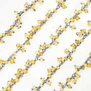 Citrine Cluster Dangle Oxidized Wire Chain