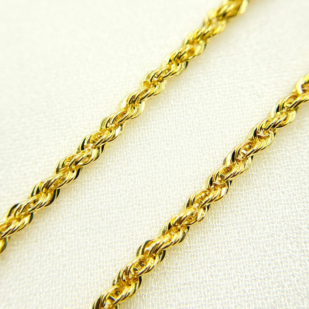 040CRDLG. 14K Solid Yellow Gold Rope Chain