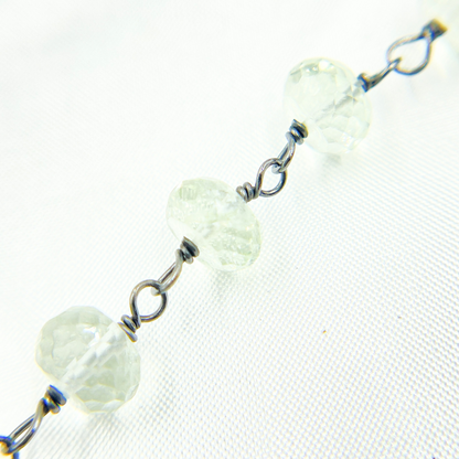 Green Amethyst Oxidized Wire Chain
