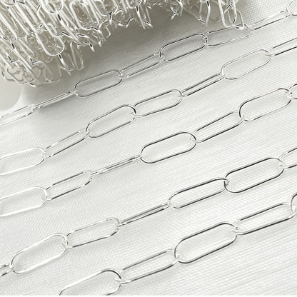 925 Sterling Silver Paperclip Chain.