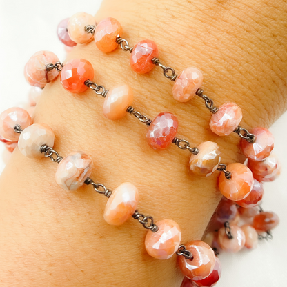 Coated Carnelian Oxidized Chain.