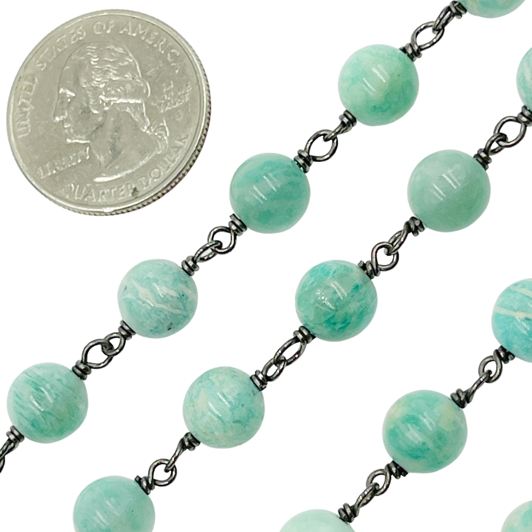 Amazonite Gemstone Round Shape Chain.