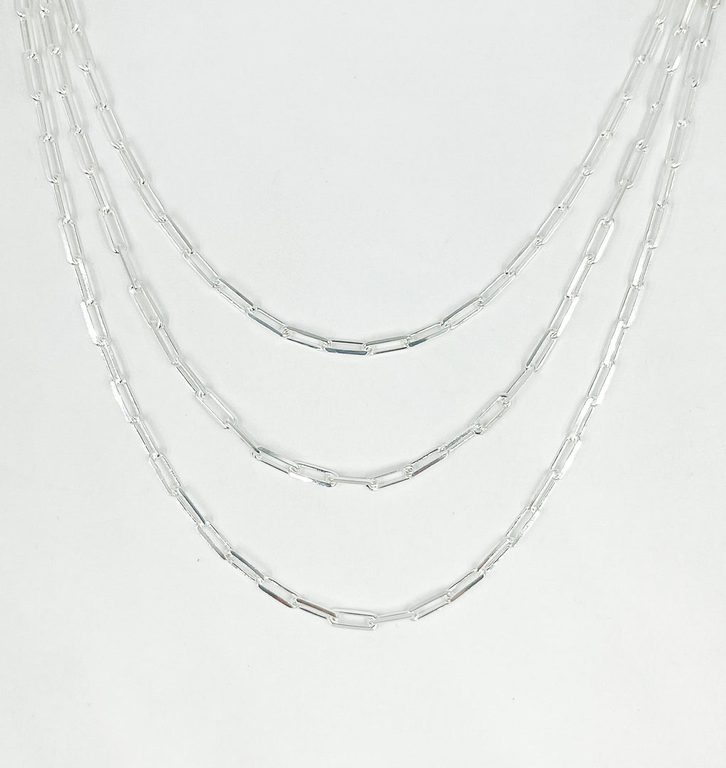 925 Sterling Silver Paperclip Chain. X26SS