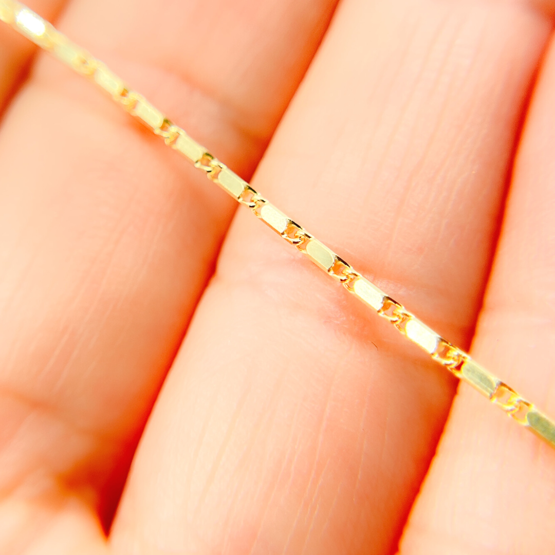 035LURBRT4C7. 14K Solid Gold Bars Chain