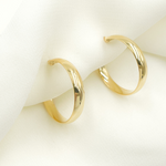 Load image into Gallery viewer, 14K Solid Gold Smooth Hoop Earrings