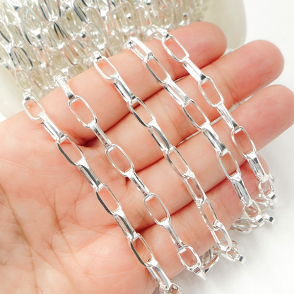 Sterling Silver Rectangular Link Chain