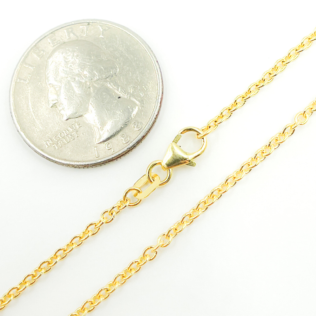 050KF. 14K Solid Gold Cable Chain